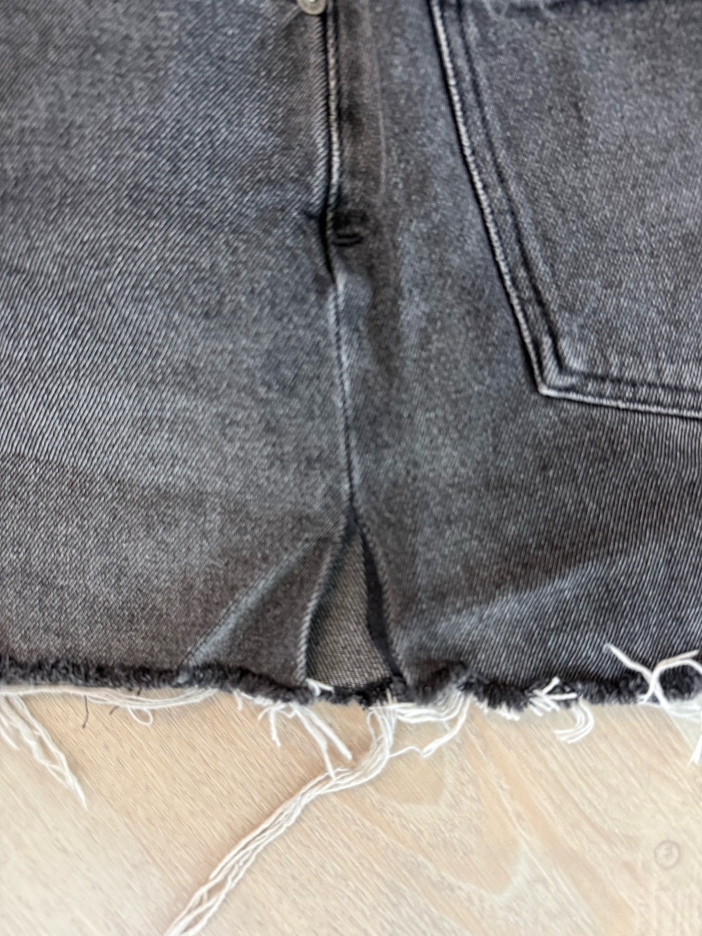Agolde Black Distressed Denim Mini Skirt - Picture 4 of 4